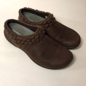 Merrell clog slip on shoes leather wool Women’s 8